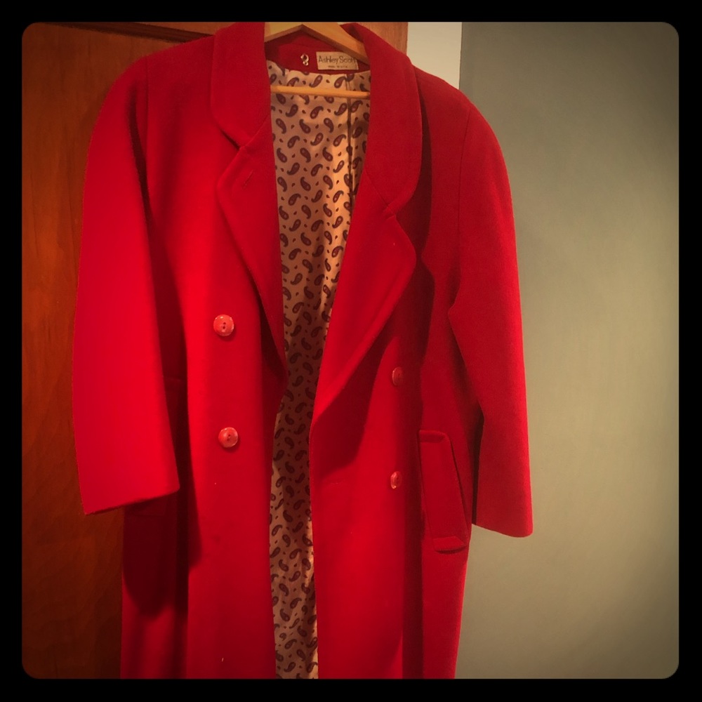 Red wool 80s Fall/Winter Coat